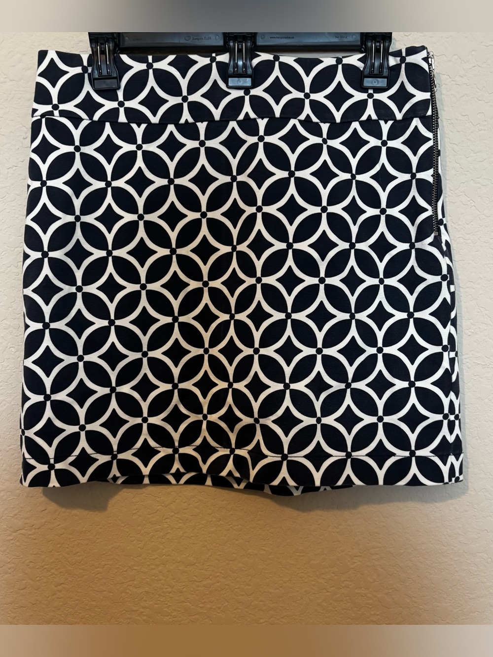 Banana Republic Womens Blue White Geometric Print Skirt Zipper Size 6